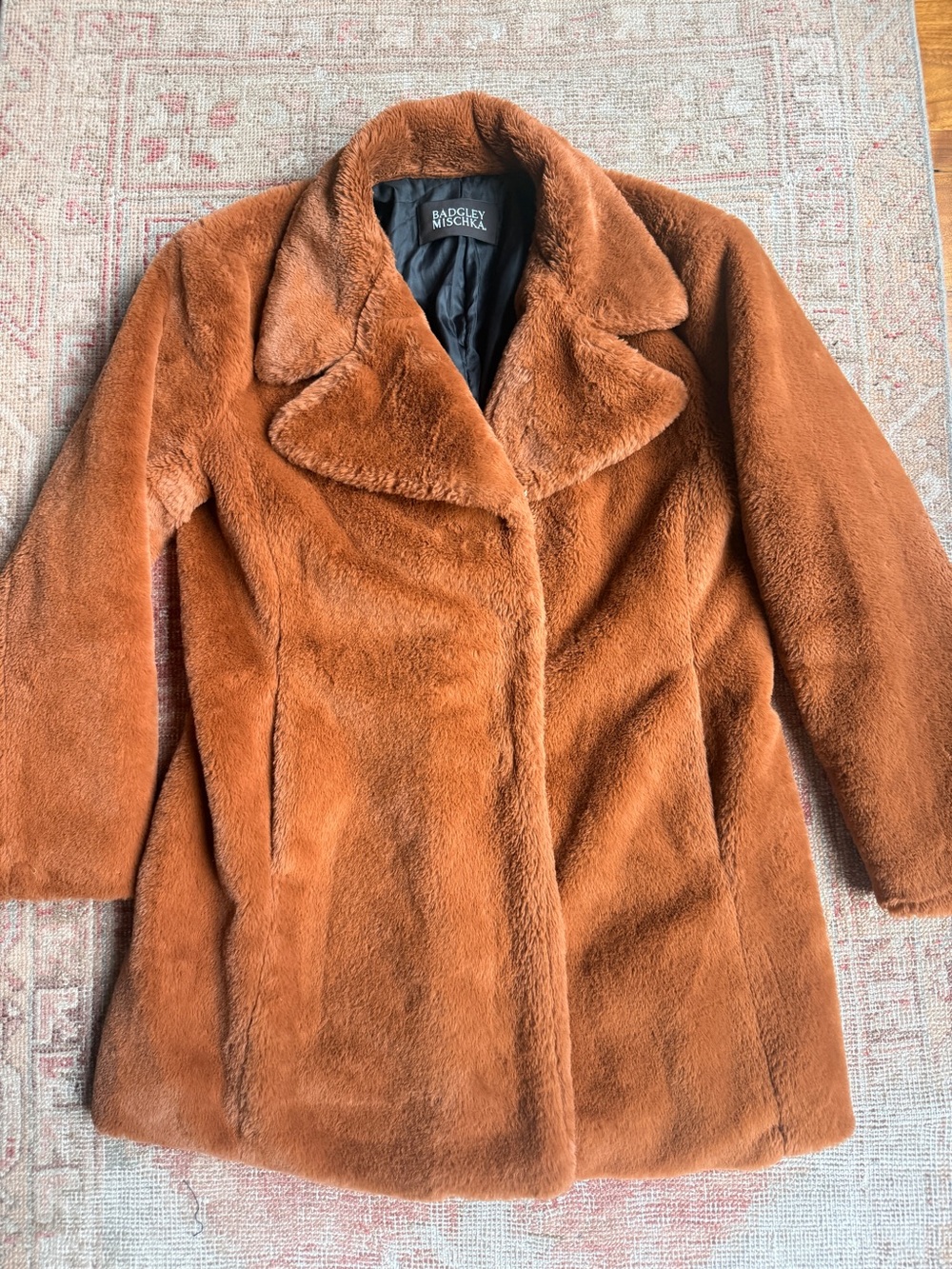 Badgley Mischka Rustic Brown Teddy Coat